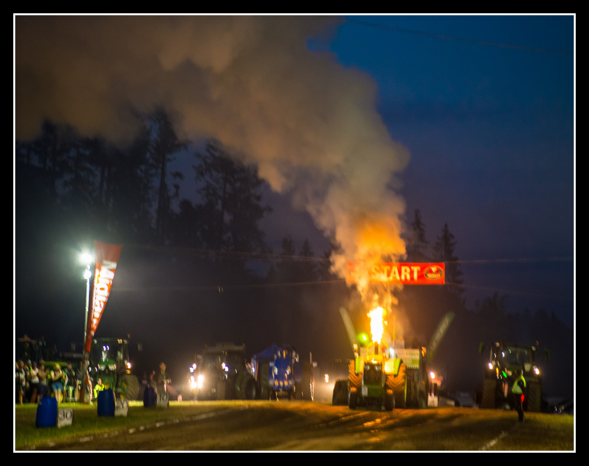 Tractor Pulling at Night