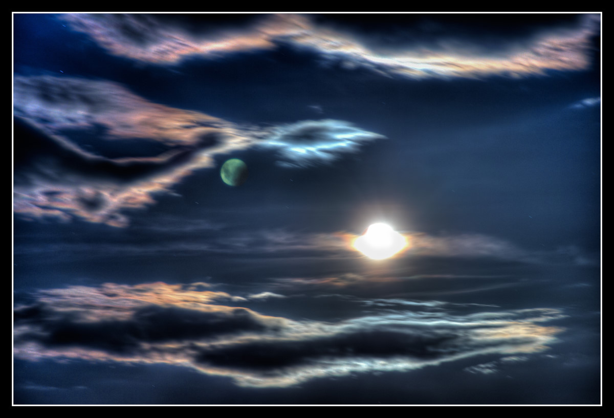 UFO flying by Lunar Eclipse